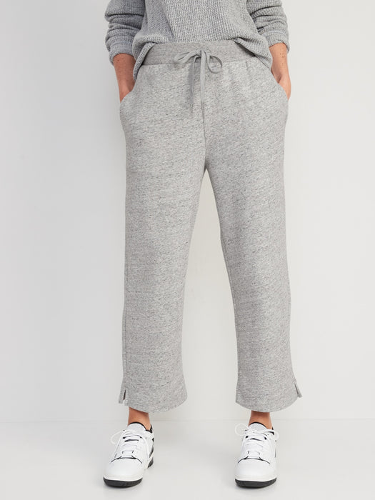 High-Waisted Cropped Straight Sweatpants for Women