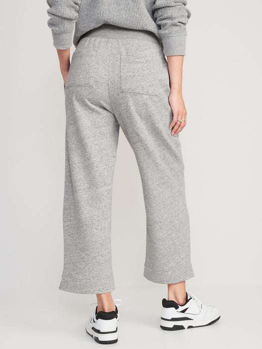 High-Waisted Cropped Straight Sweatpants for Women