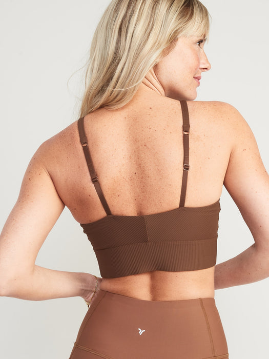 Light Support PowerSoft Textured-Rib Sports Bra for Women