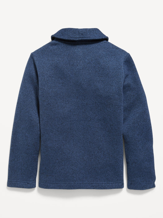 Shawl-Collar Sweater-Fleece Pullover for Boys