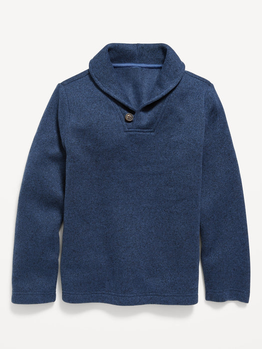 Shawl-Collar Sweater-Fleece Pullover for Boys