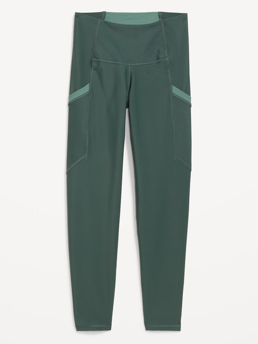 High-Waisted PowerSoft Side-Pocket 7/8-Length Leggings for Women - Green
