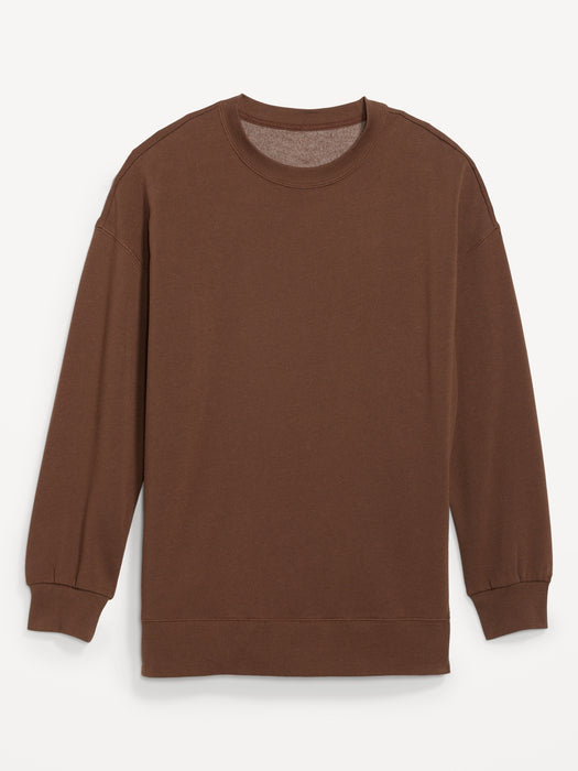 Oversized Boyfriend Garment-Dyed Tunic Sweatshirt for Women