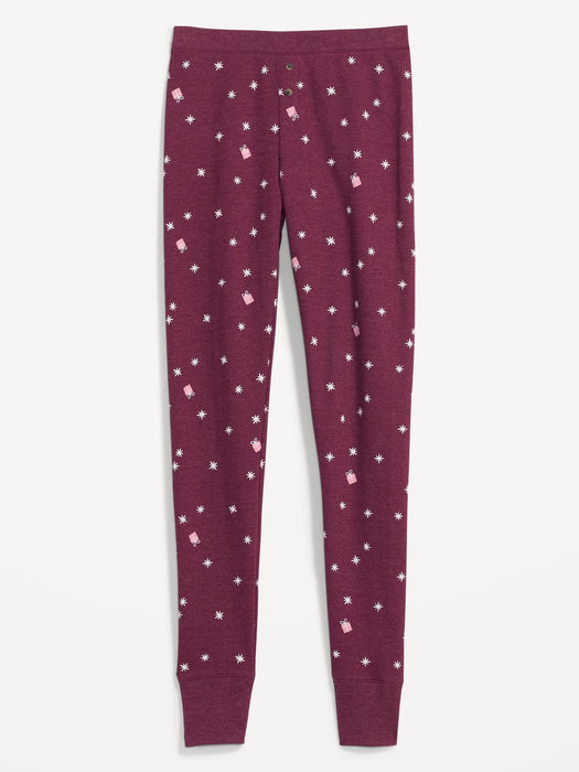 Matching Printed Thermal-Knit Pajama Leggings for Women - Multi