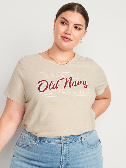 EveryWear Logo Graphic T-Shirt for Women - Beige