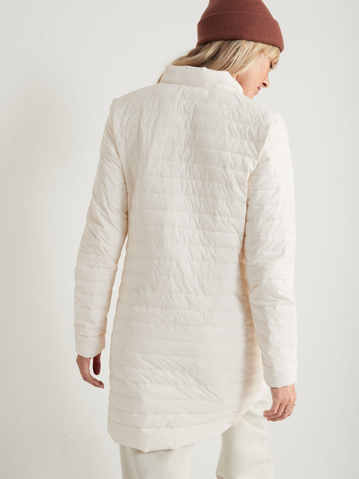 Water-Resistant Quilted Zip-Front Tunic Jacket for Women - White