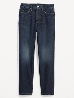 Extra High-Waisted Button-Fly Sky-Hi Straight Non-Stretch Ankle Jeans for Women - Blue