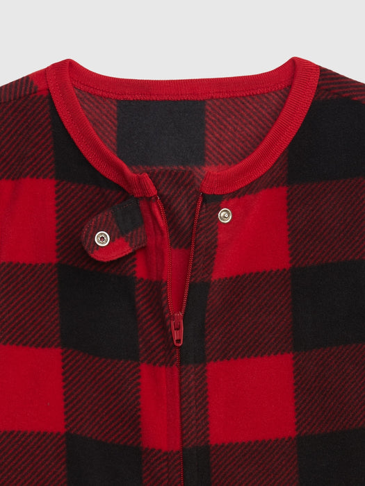babyGap Buffalo Check PJ One-Piece - red buffalo
