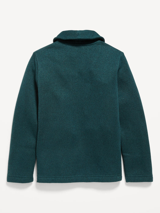 Shawl-Collar Sweater-Fleece Pullover for Boys