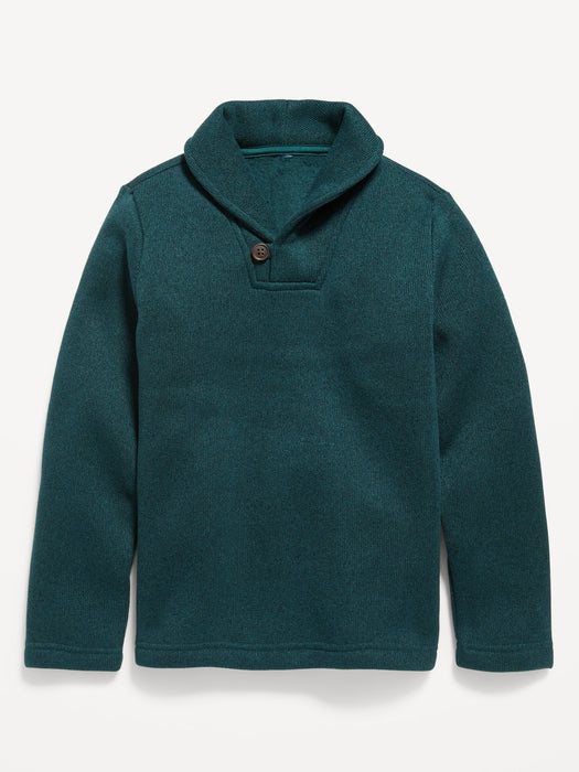 Shawl-Collar Sweater-Fleece Pullover for Boys