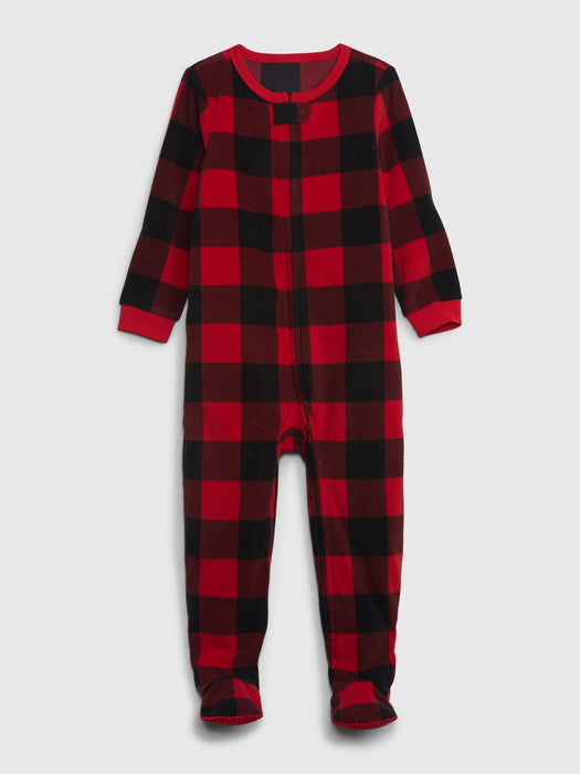 babyGap Buffalo Check PJ One-Piece - red buffalo