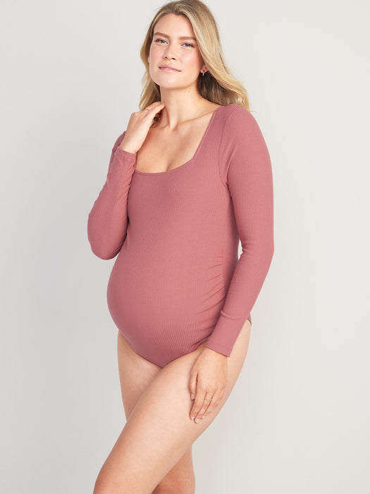 Maternity Long-Sleeve Square-Neck Bodysuit