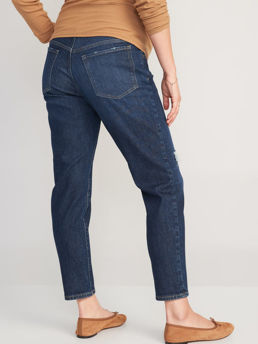 Maternity Full Panel O.G. Straight Ripped Ankle Jeans