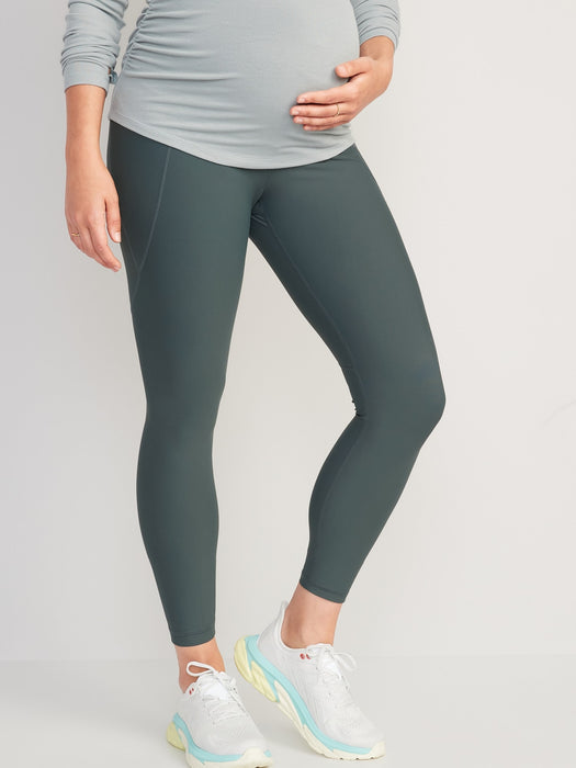 Maternity Full-Panel PowerSoft Side-Pocket 7/8-Length Leggings