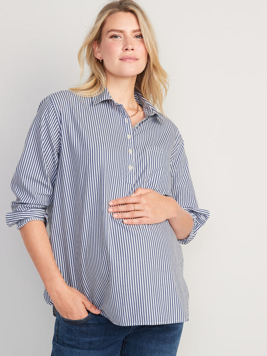 Maternity Boyfriend Popover Shirt