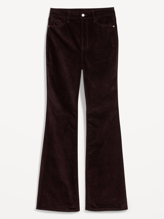 Higher High-Waisted Velvet Flare Pants for Women
