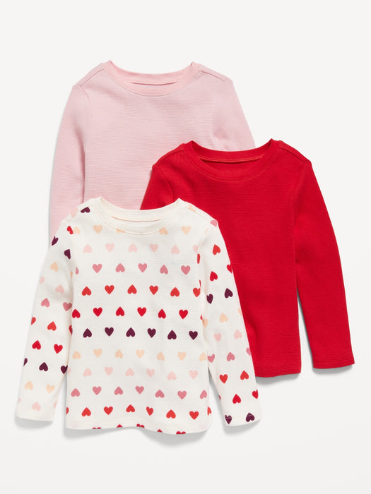 Unisex Long-Sleeve Thermal-Knit T-Shirt 3-Pack for Toddler