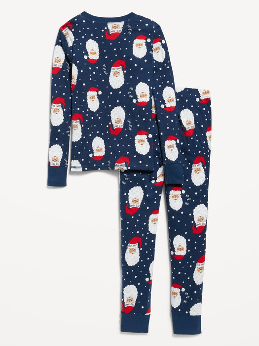 Matching Santa Claus Gender-Neutral Snug-Fit Pajamas for Kids