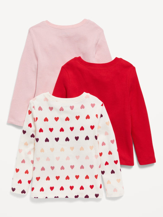 Unisex Long-Sleeve Thermal-Knit T-Shirt 3-Pack for Toddler