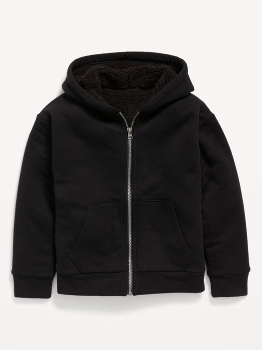 Cozy Sherpa-Lined  Zip Hoodie for Boys