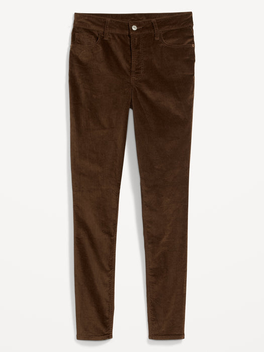 High-Waisted Rockstar Super-Skinny Velvet Pants for Women - Brown