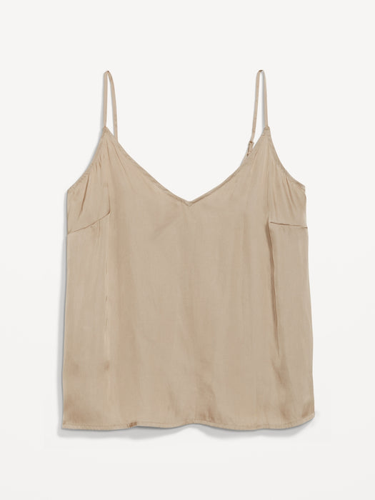 V-Neck Satin Cami Top for Women