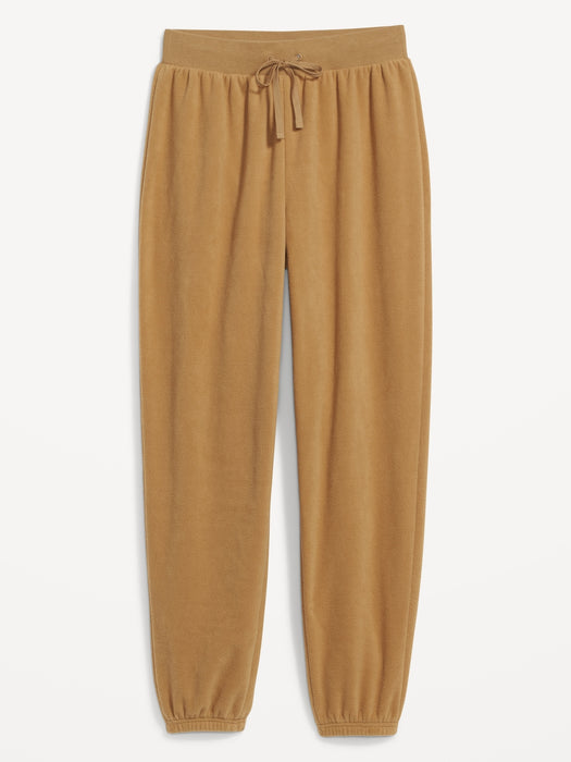 High-Waisted Microfleece Lounge Jogger Sweatpants for Women - Yellow