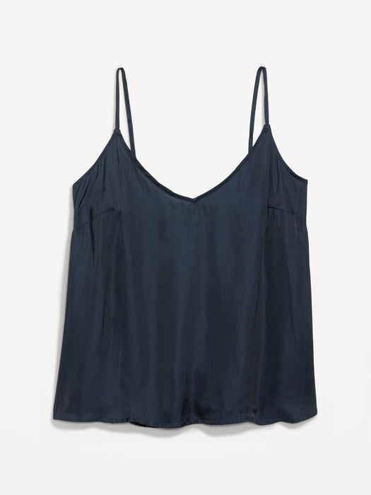 V-Neck Satin Cami Top for Women