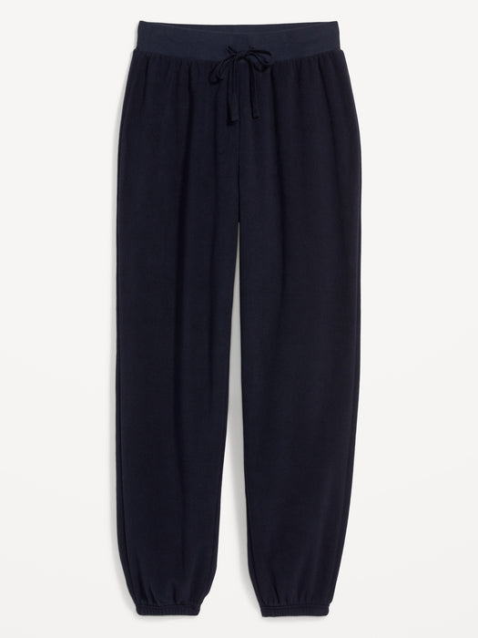 High-Waisted Microfleece Lounge Jogger Sweatpants for Women - Blue
