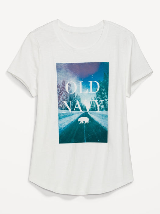 EveryWear Logo Graphic Slub-Knit T-Shirt for Women