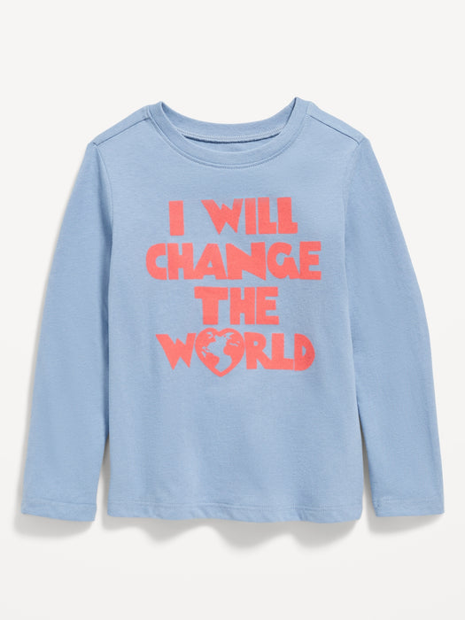 Graphic Crew-Neck Long-Sleeve T-Shirt for Toddler Girls