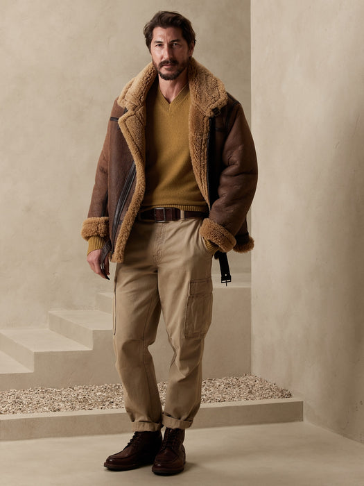 Amalfi Cashmere V-Neck Sweater - Mustard Yellow