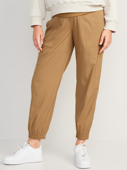 Maternity Rollover-Waist StretchTech Cargo Jogger Pants