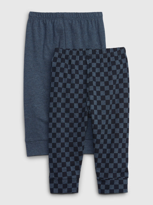 Baby 100% Organic Cotton Pull-On Pants (2-Pack) - dark blue heather