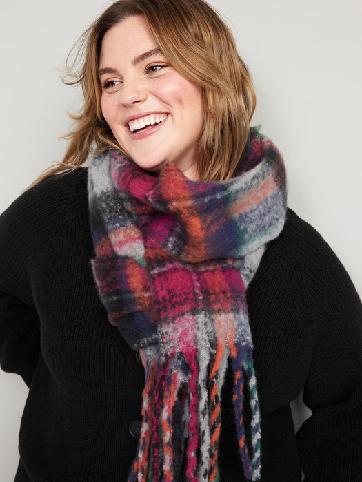 Cozy Soft-Brushed Patterned Scarf for Women - Multi