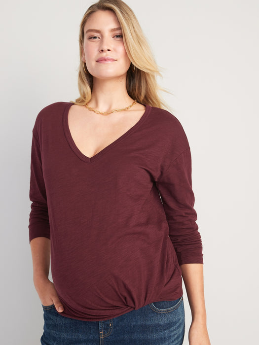 Maternity EveryWear Long-Sleeve Twist-Front T-Shirt
