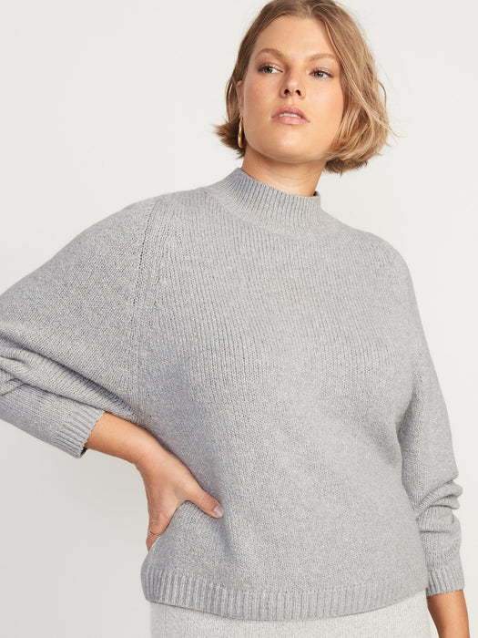 Melange Cozy Mock-Neck Sweater for Women