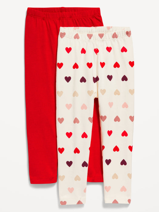 Jersey-Knit Full-Length Leggings 2-Pack for Toddler Girls