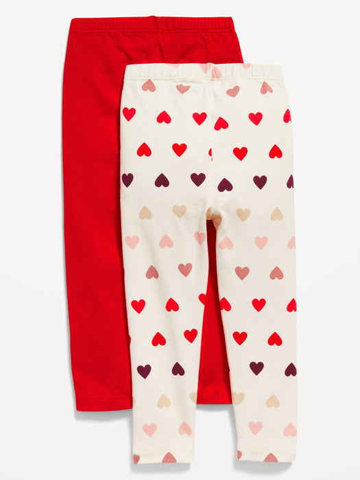 Jersey-Knit Full-Length Leggings 2-Pack for Toddler Girls