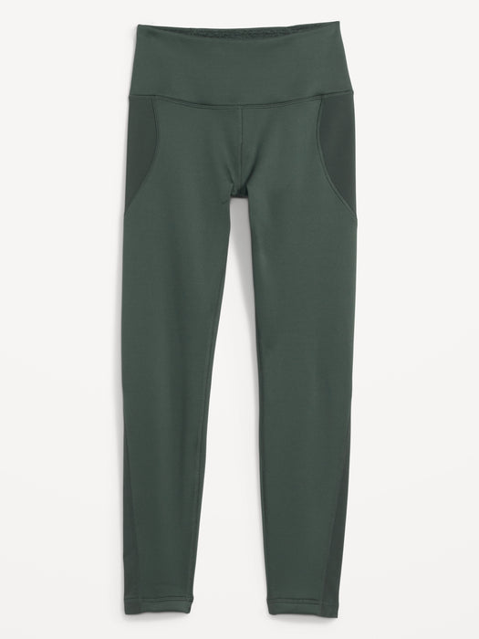 High-Waisted UltraCoze Fleece-Lined Leggings for Women - Green
