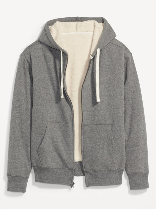Sherpa-Lined Zip Hoodie for Men