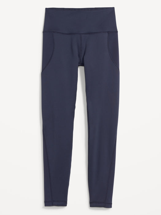 High-Waisted UltraCoze Fleece-Lined Leggings for Women - Blue