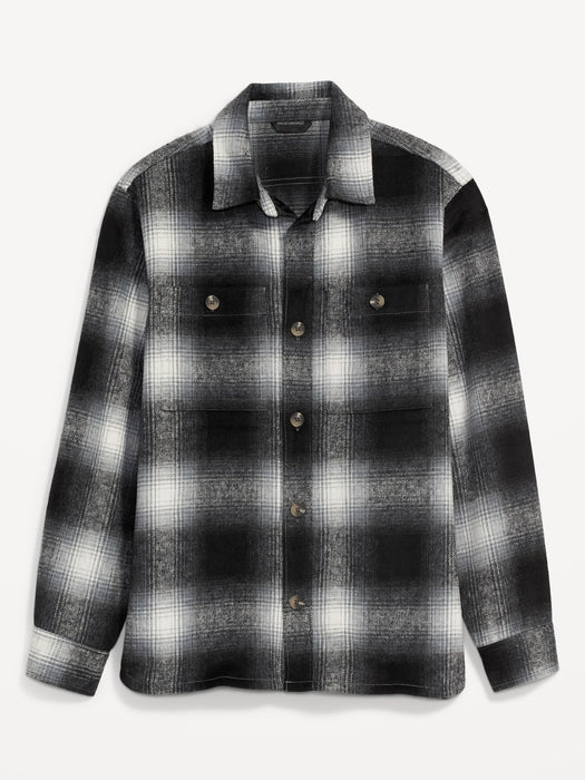 Soft-Brushed Plaid Shacket for Men