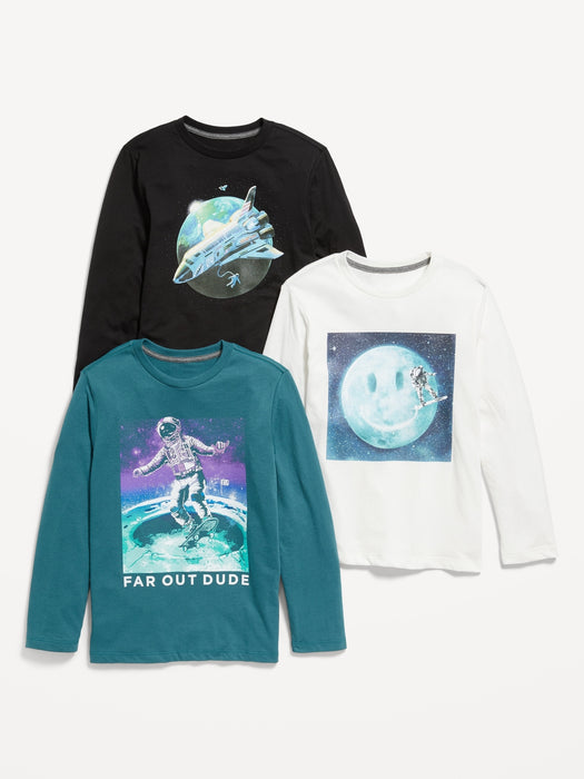 Long-Sleeve Graphic T-Shirt 3-Pack for Boys