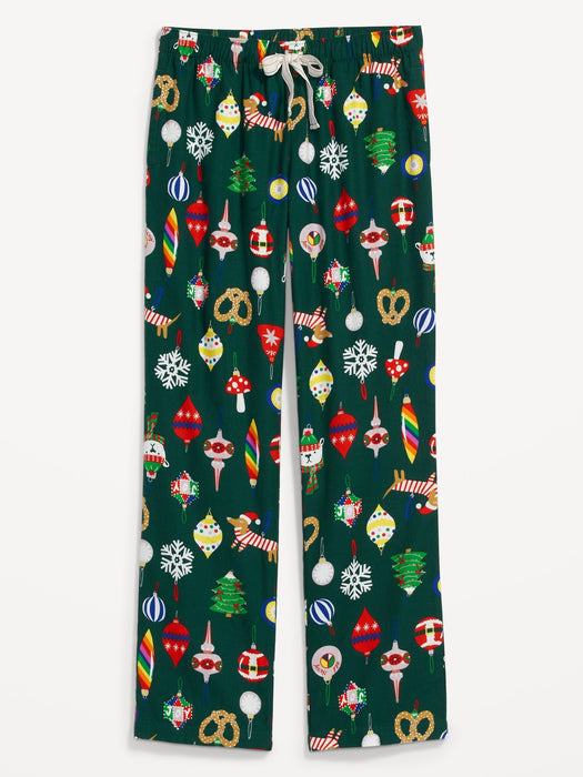 Printed Flannel Pajama Pants for Women - Green
