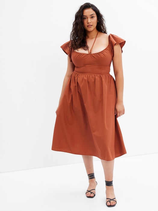 Flutter Sleeve Midi Dress