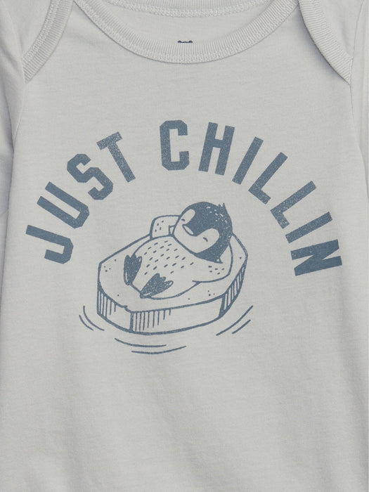 Baby 100% Organic Cotton Mix and Match Holiday Graphic Bodysuit - trek grey