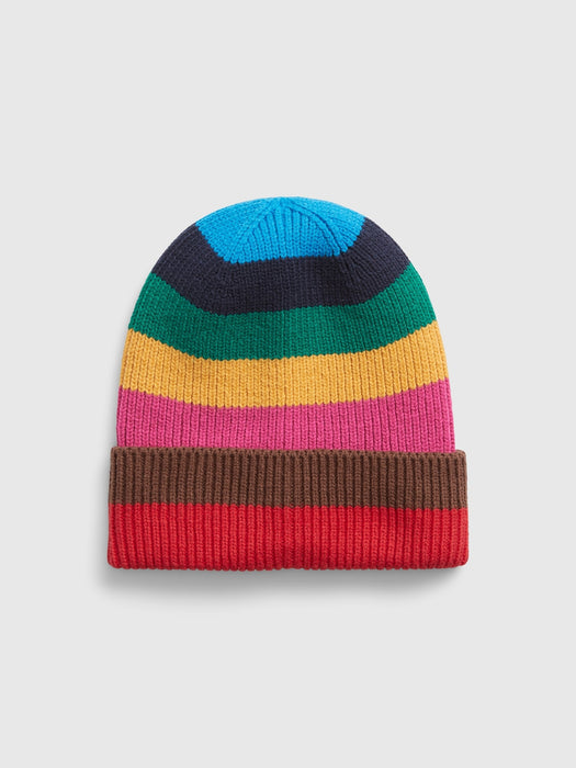 Kids Organic Cotton Happy Stripe Beanie
