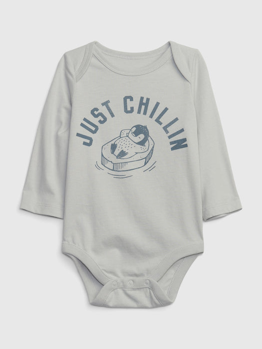 Baby 100% Organic Cotton Mix and Match Holiday Graphic Bodysuit - trek grey