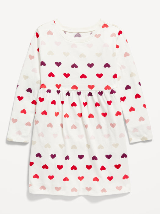 Fit & Flare Printed Jersey Dress for Toddler Girls